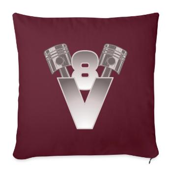 Moteur V8 Moteur Big Block - Coussin et housse de 45 x 45 cm - bordeaux - Devant