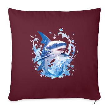 Sharky - Coussin et housse de 45 x 45 cm - bordeaux - Devant