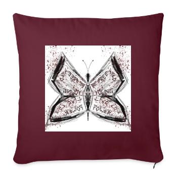 Butterfly - Sofakissen mit Füllung 45 x 45 cm - Burgunderrot - Vorne