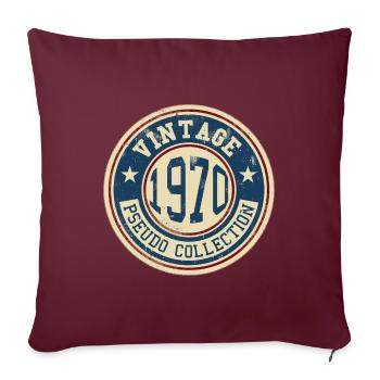 Vintage, années 1970, Vintage Anniversaire, Collège - Coussin et housse de 45 x 45 cm - bordeaux - Devant