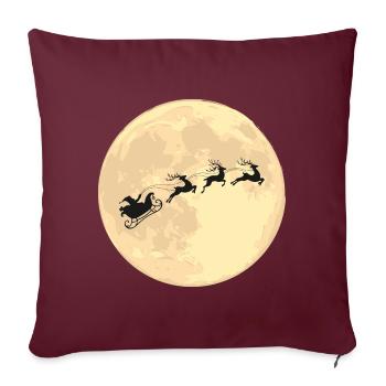 Reindeer Sleigh Santa Claus Christmas Gift - Sofa pillow with filling 45cm x 45cm - burgundy - Front