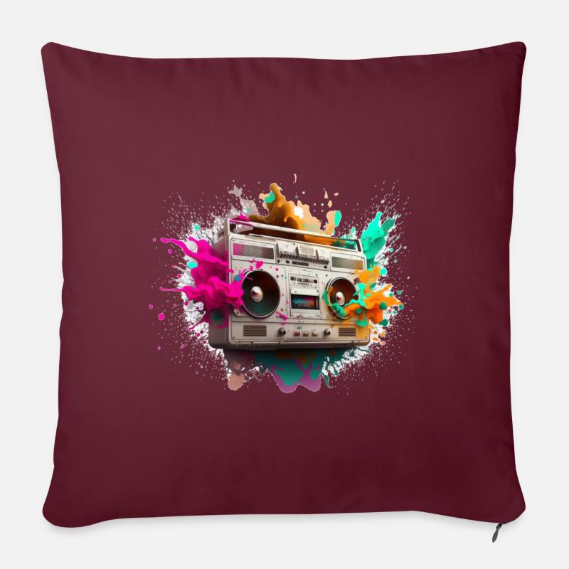 Stereo-Explosion - Sofakissen mit Füllung 45 x 45 cm - Burgunderrot