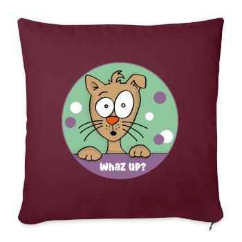 Qu’est-ce que c’est ? - Coussin et housse de 45 x 45 cm - bordeaux - Devant