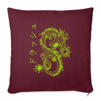 Japanischer Drache Retro Streetwear Dragon 90s - Sofakissen mit Füllung 45 x 45 cm - Burgunderrot - Vorne