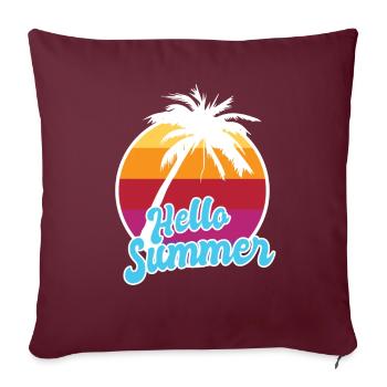 Bonjour été Tropical Summer Vacation / Plage Mer - Coussin et housse de 45 x 45 cm - bordeaux - Devant