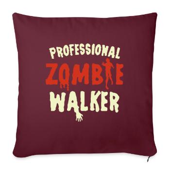 Marcheur zombie professionnel / Halloween, Zombie - Coussin et housse de 45 x 45 cm - bordeaux - Devant