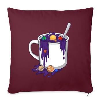 Coupe Funny Space Universe Planets - Coussin et housse de 45 x 45 cm - bordeaux - Devant