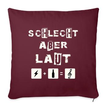 Mauvais mais fort / groupe, motif de concert - Coussin et housse de 45 x 45 cm - bordeaux - Devant