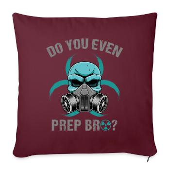 Prep-tu même Bro Survivor Préparer la survie - Coussin et housse de 45 x 45 cm - bordeaux - Devant