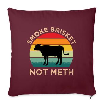 Poitrine de fumée de barbecue sans méthamphétamine / grillades - Coussin et housse de 45 x 45 cm - bordeaux - Devant