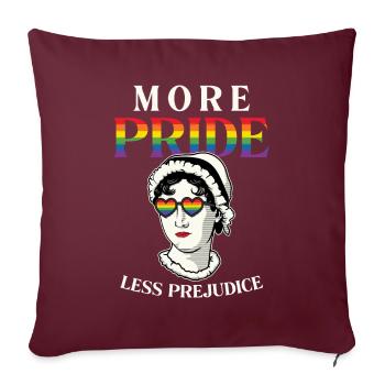 LGBT Plus de fierté Moins de préjugés Arc-en-ciel Gay Pride - Coussin et housse de 45 x 45 cm - bordeaux - Devant