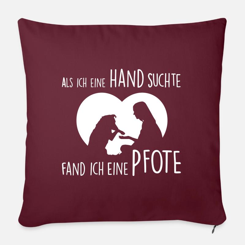 Als ich eine Hand suchte - Sofakissen mit Füllung 45 x 45 cm - Burgunderrot