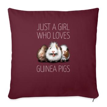 Fille de cochon d'Inde - Coussin et housse de 45 x 45 cm - bordeaux - Devant