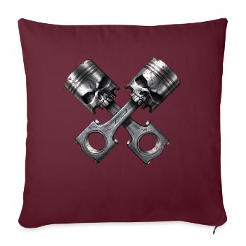 Totenkopf Motor Kolben - Sofakissen mit Füllung 45 x 45 cm - Burgunderrot - Vorne