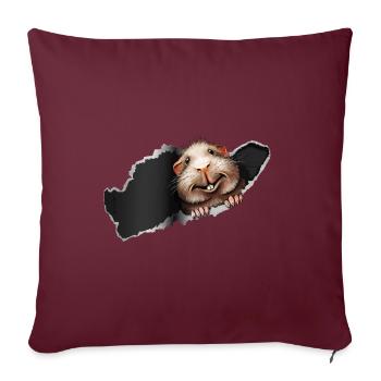 Cochon d'Inde surprise Wheek Wheek - Coussin et housse de 45 x 45 cm - bordeaux - Devant