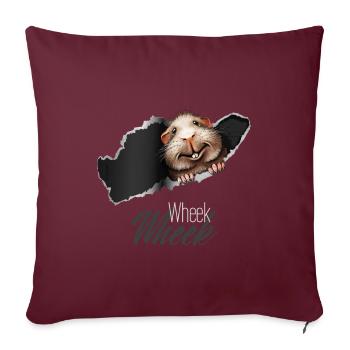 Cochon d'Inde surprise Wheek Wheek - Coussin et housse de 45 x 45 cm - bordeaux - Devant
