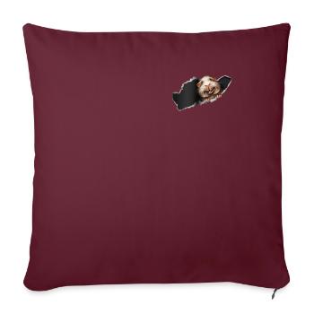 Surprise de cochon d'Inde - Coussin et housse de 45 x 45 cm - bordeaux - Devant