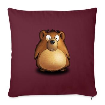 Gros ours brun - Coussin et housse de 45 x 45 cm - bordeaux - Devant