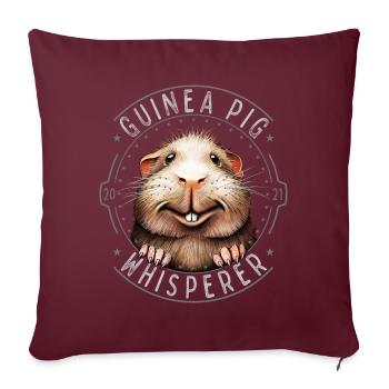 Meerschweinchen Flüsterer Tierfreund - Sofakissen mit Füllung 45 x 45 cm - Burgunderrot - Vorne