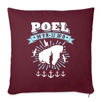 Île de Poel Coordonnées Baltique - Coussin et housse de 45 x 45 cm - bordeaux - Devant