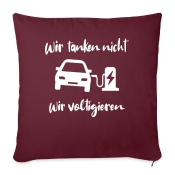 E-auto Elektroauto EAuto - Sofakissen mit Füllung 45 x 45 cm - Burgunderrot - Vorne