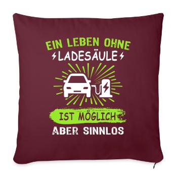 Elektroauto Sprüche EAuto Ladesäule - Sofakissen mit Füllung 45 x 45 cm - Burgunderrot - Vorne