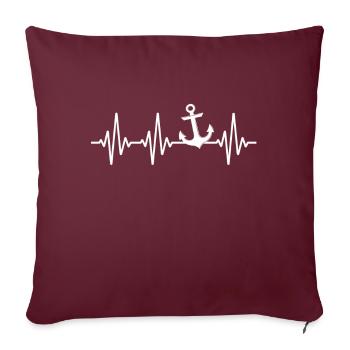 Mer Baltique Mer du Nord Ancre ECG Bateau Navire - Coussin et housse de 45 x 45 cm - bordeaux - Devant
