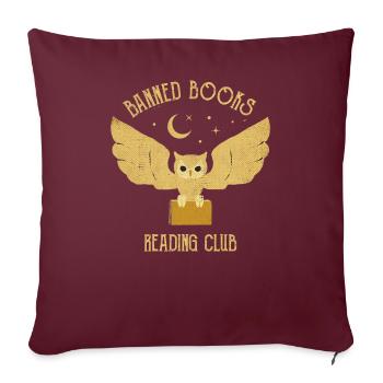 Club de lecture de livres interdits - Coussin et housse de 45 x 45 cm - bordeaux - Devant