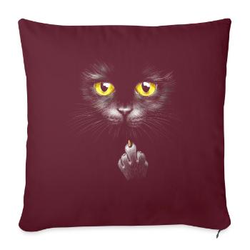 Cheeky Bombay Cat Middle Finger House Cat - Coussin et housse de 45 x 45 cm - bordeaux - Devant