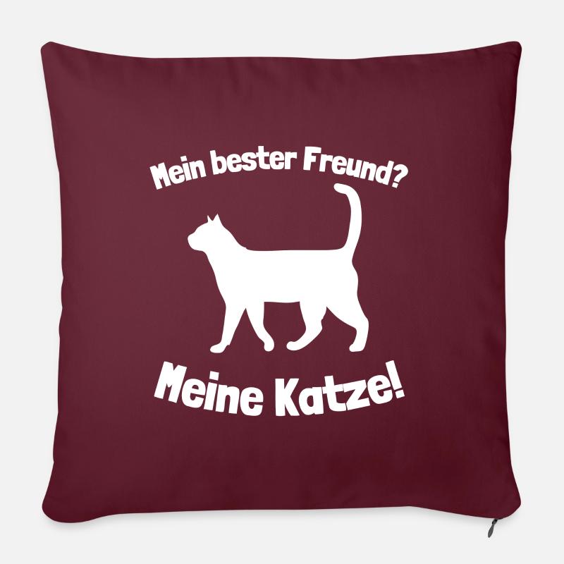 Bester Freund Katze - Sofakissen mit Füllung 45 x 45 cm - Burgunderrot