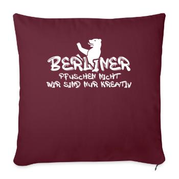 Berlin Pfusch Berliner - Sofakissen mit Füllung 45 x 45 cm - Burgunderrot - Vorne