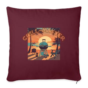 Barbecue Summer Beach Palm Trees - Sofa pillow with filling 45cm x 45cm - burgundy - Front