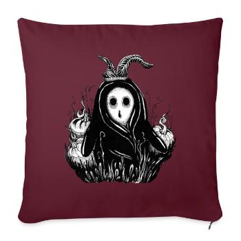 Fantôme de créature fantastique de forêt effrayante - Coussin et housse de 45 x 45 cm - bordeaux - Devant