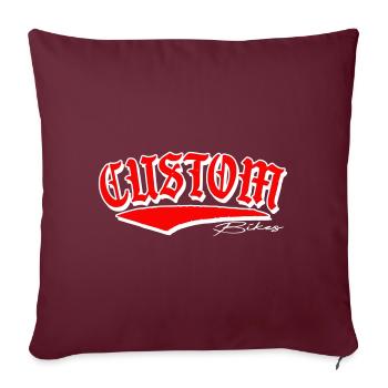 custom bobber biker tuner sticker sticker - Coussin et housse de 45 x 45 cm - bordeaux - Devant