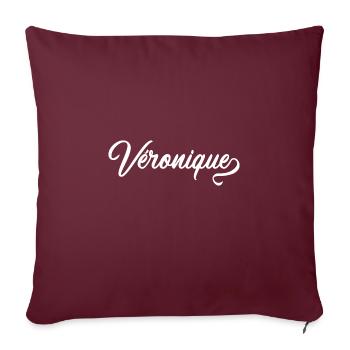 Véronique - Prénom - Coussin et housse de 45 x 45 cm - bordeaux - Devant
