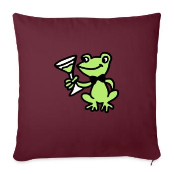Frog with bow tie and cocktail 3 - Sofa pillow with filling 45cm x 45cm - burgundy - Front