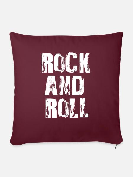 Rock'n'Roll-Logo-Design - Sofakissen mit Füllung 45 x 45 cm - Burgunderrot