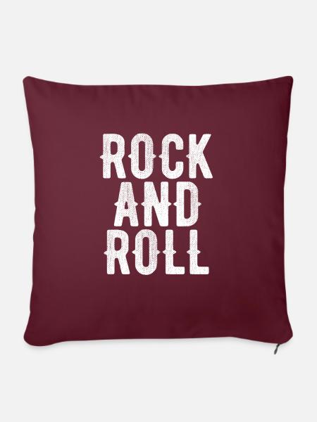 Rock'n'Roll kühnes Design - Sofakissen mit Füllung 45 x 45 cm - Burgunderrot