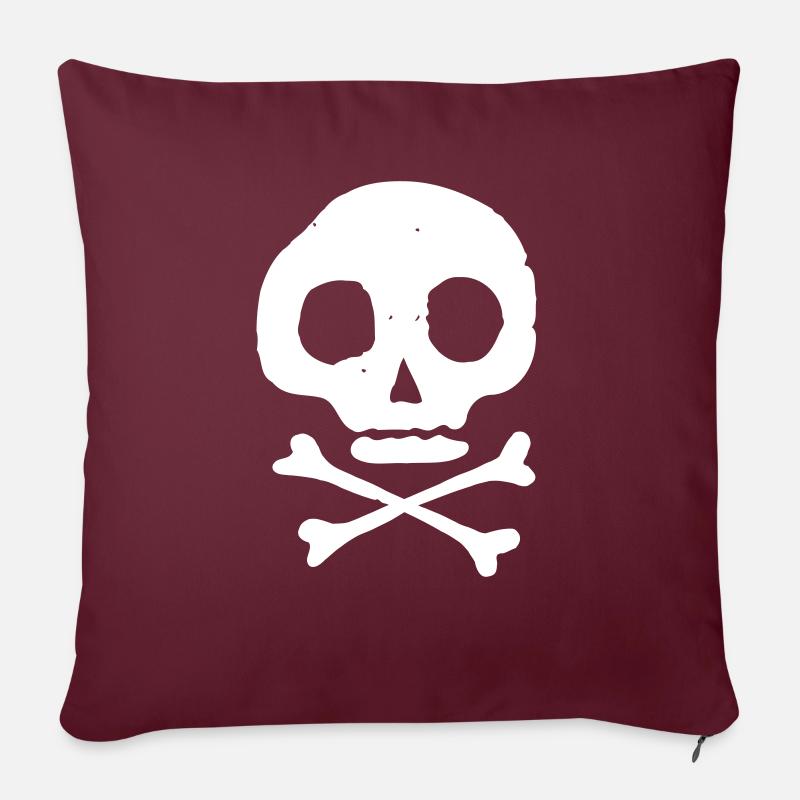 Skull & Bones - Sofa pillow with filling 45cm x 45cm - burgundy