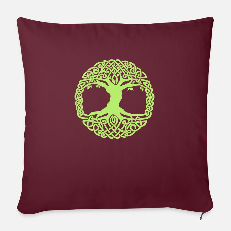 CelticTree - Coussin et housse de 45 x 45 cm - bordeaux