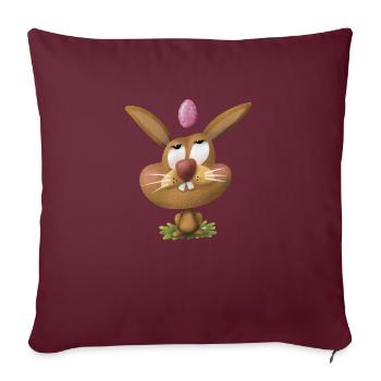 Drôle de lapin animal de compagnie - Coussin et housse de 45 x 45 cm - bordeaux - Devant
