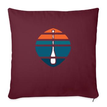 Paddel Logo Sonnenuntergang - Sofakissen mit Füllung 45 x 45 cm - Burgunderrot - Vorne