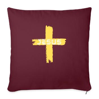 Jesus kreuz gelb - Sofakissen mit Füllung 45 x 45 cm - Burgunderrot - Vorne