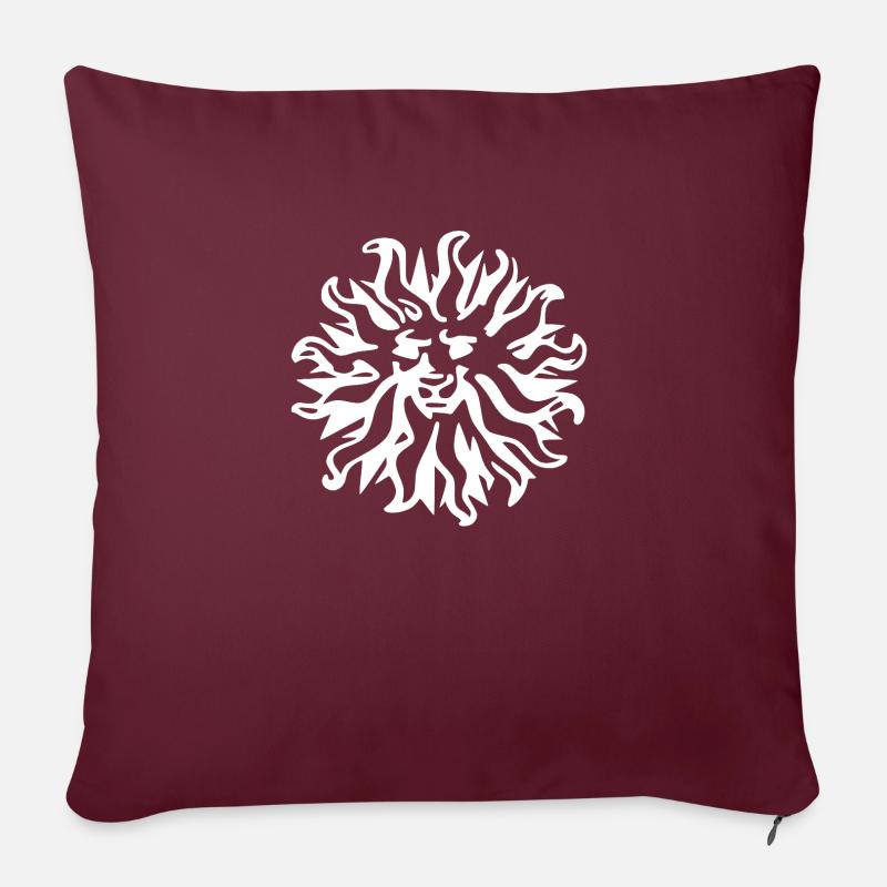 Blanc Lion - Coussin et housse de 45 x 45 cm - bordeaux