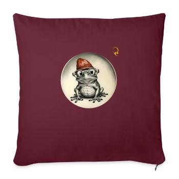 FROSCH MIT BRILLE - Sofakissen mit Füllung 45 x 45 cm - Burgunderrot - Vorne