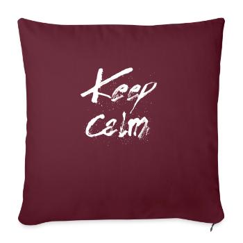 Restez calme blanc - Coussin et housse de 45 x 45 cm - bordeaux - Devant