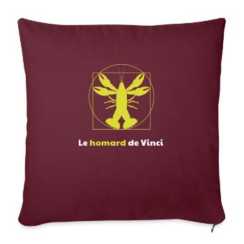 Le homard de vinci - Coussin et housse de 45 x 45 cm - bordeaux - Devant