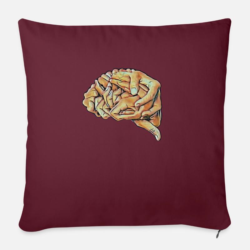 Artistic Brain - Sofakissen mit Füllung 45 x 45 cm - Burgunderrot