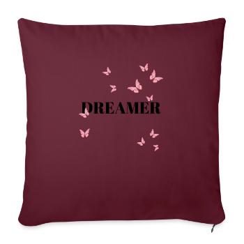 DREAMER - pink version - Sofakissen mit Füllung 45 x 45 cm - Burgunderrot - Vorne