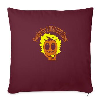 Mr. Beanhead - Awake for 1Mio Days - Sofakissen mit Füllung 45 x 45 cm - Burgunderrot - Vorne